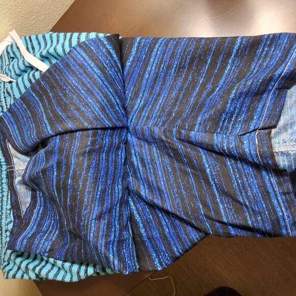 Source Unknown Men's Aqua and Navy Striped Board Shorts - Picture 7 of 7